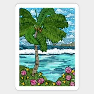 “It’s Gonna Be A Good Day” a Whimsical Tropical Ocean Abstract Sticker